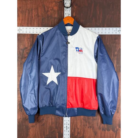 Walls Texas Flag Sesuicentennial Bomber Jacket Vintage Red Blue RWB Mens Small - Picture 2 of 8